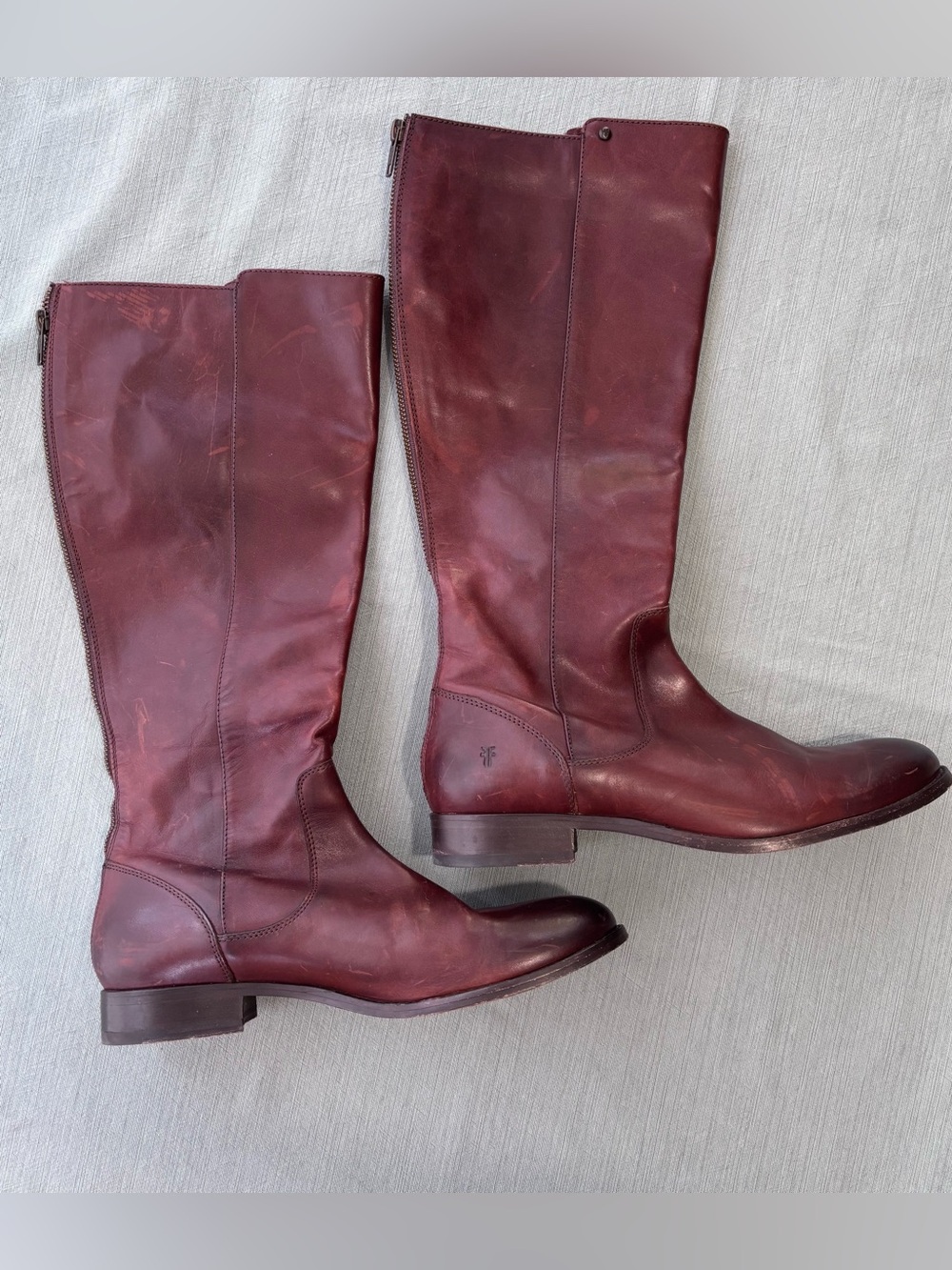 Frye Burnished Brown Leather Knee-High Riding Boots 9.5